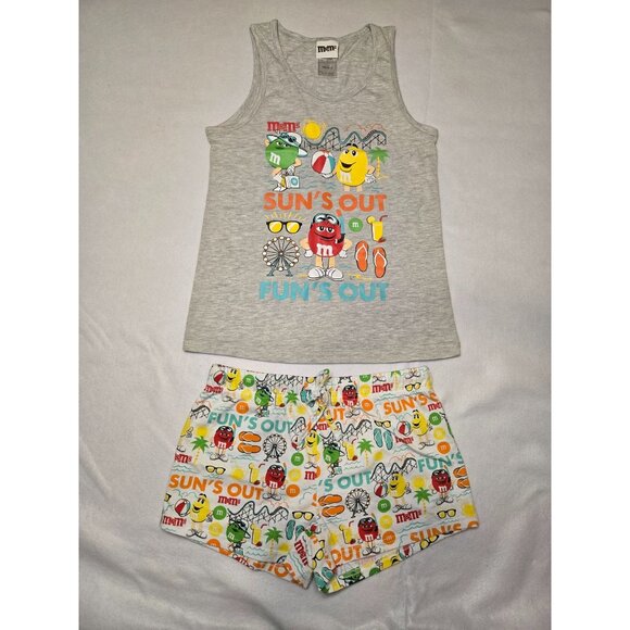 M&M's‎ Womens Pajama Set Tank Top and Shorts Summer Beach Fun Outfit Size S - Picture 1 of 6